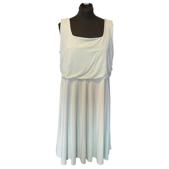 Lands' End Pale Green Square Neck Sleeveless Casual Knee Length Dress Size 2X - Picture 1 of 9